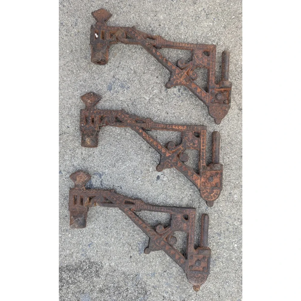 Cast Iron Wall Hanging Oil Lamp Bracket Only Part Lot of 5